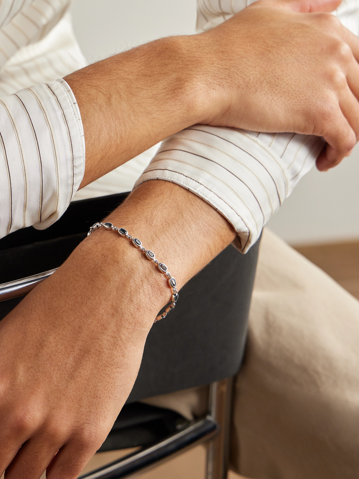 Pattaraphan Baby Ying 14-karat White Gold Topaz Bracelet In Blue