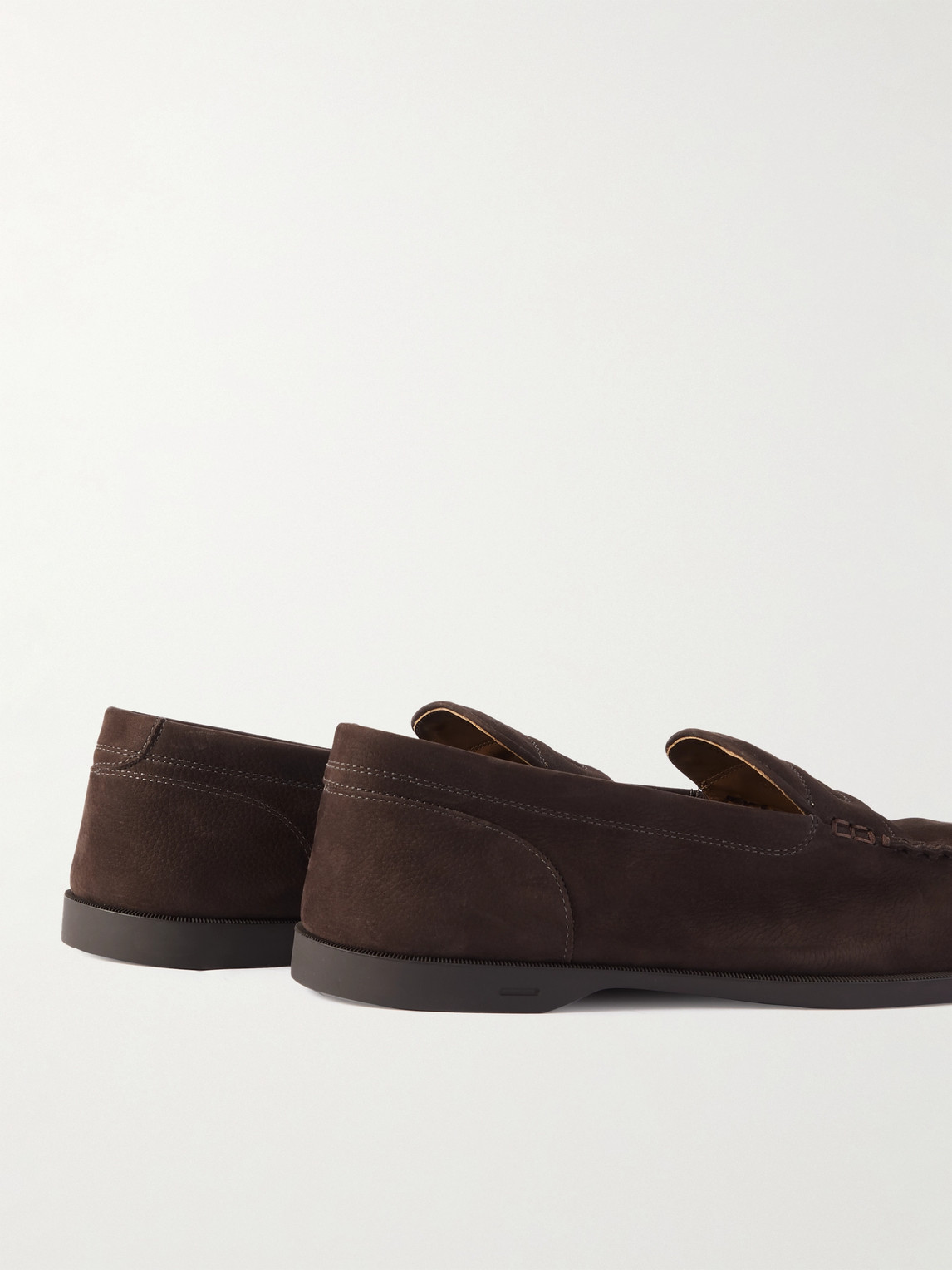 Shop John Lobb Pace Full-grain Nubuck Loafers In Brown