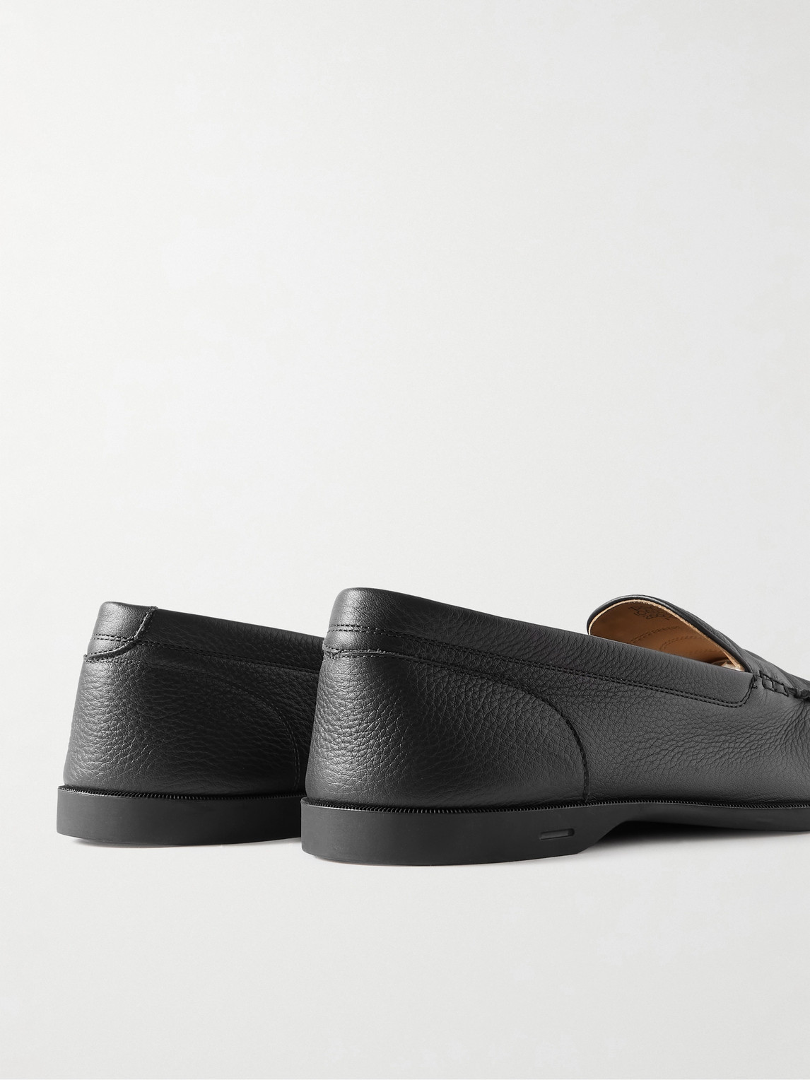 Shop John Lobb Pace Full-grain Leather Loafers In Black