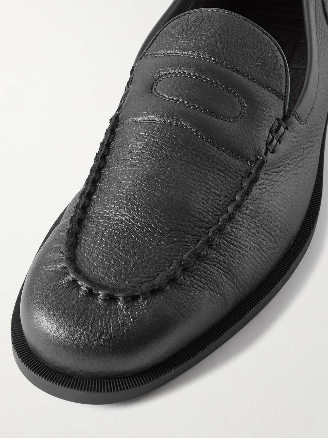 Shop John Lobb Pace Full-grain Leather Loafers In Black