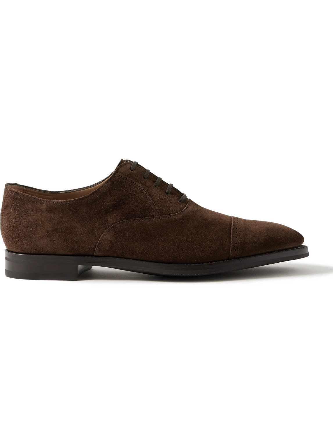 John Lobb Bristol Suede Oxford Shoes In Brown