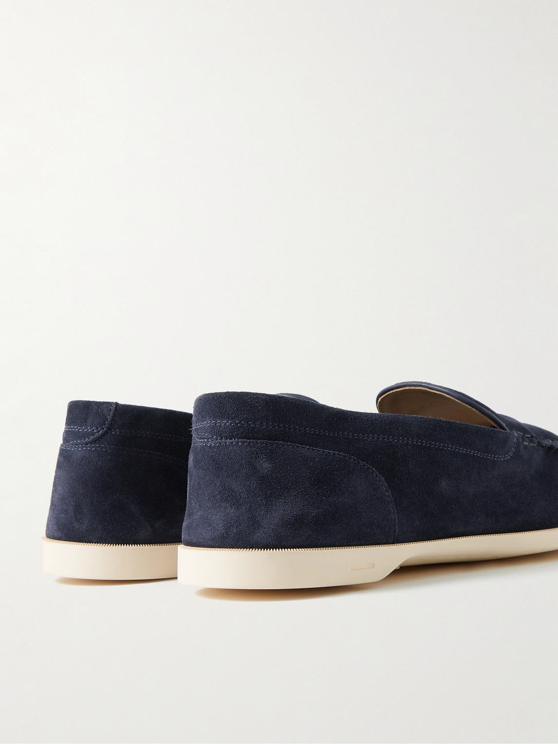 Shop John Lobb Pace Suede Loafers In Blue