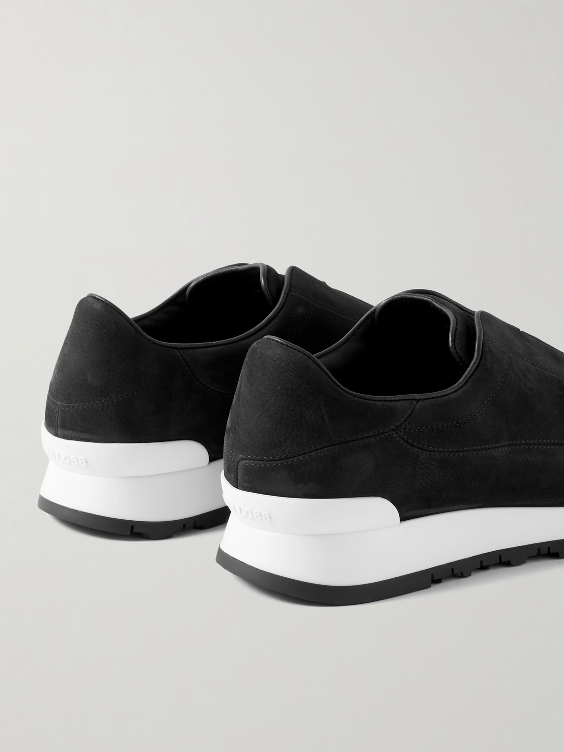 Shop John Lobb Lift Nubuck Slip-on Sneakers In Black