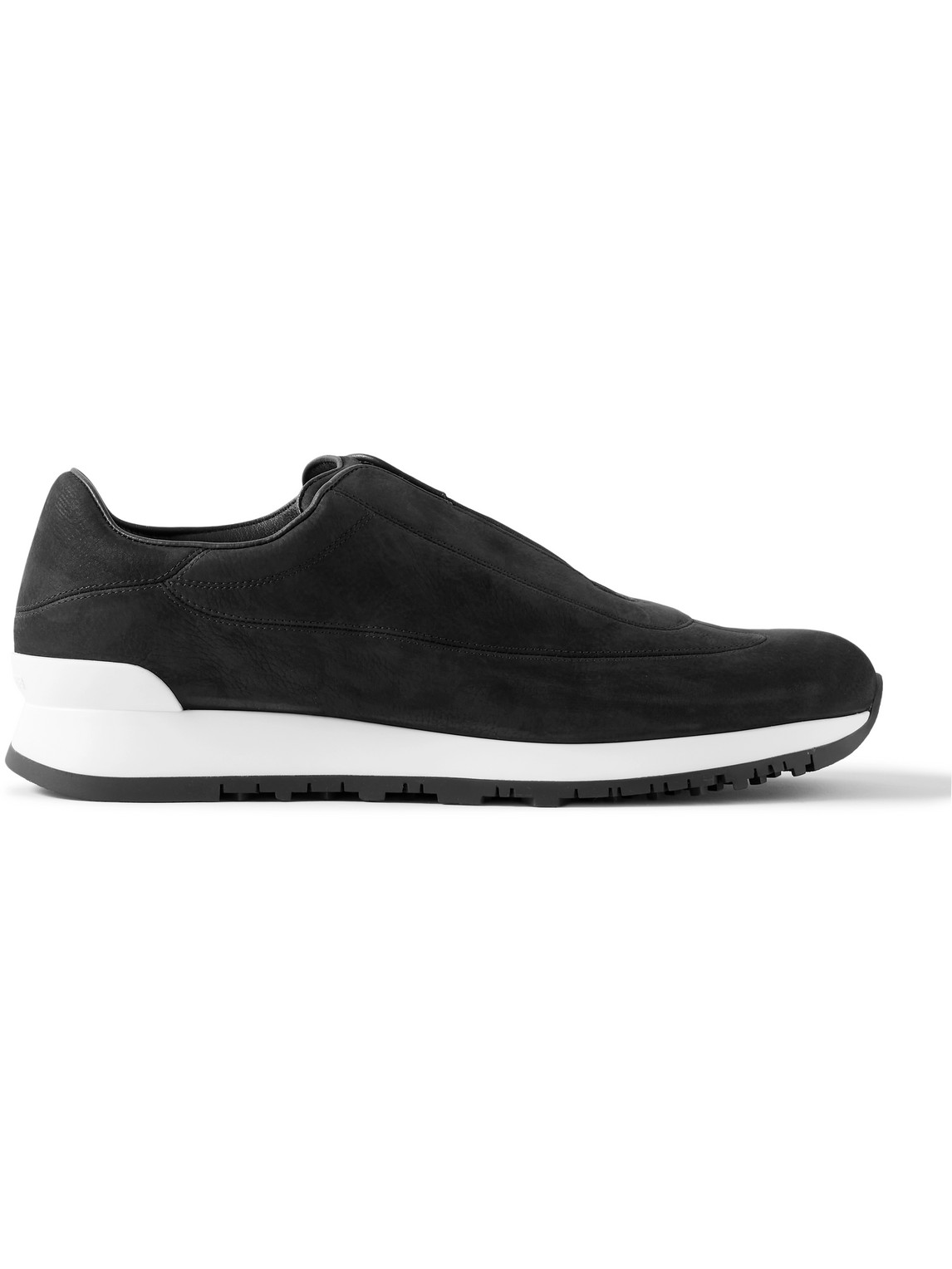 Shop John Lobb Lift Nubuck Slip-on Sneakers In Black