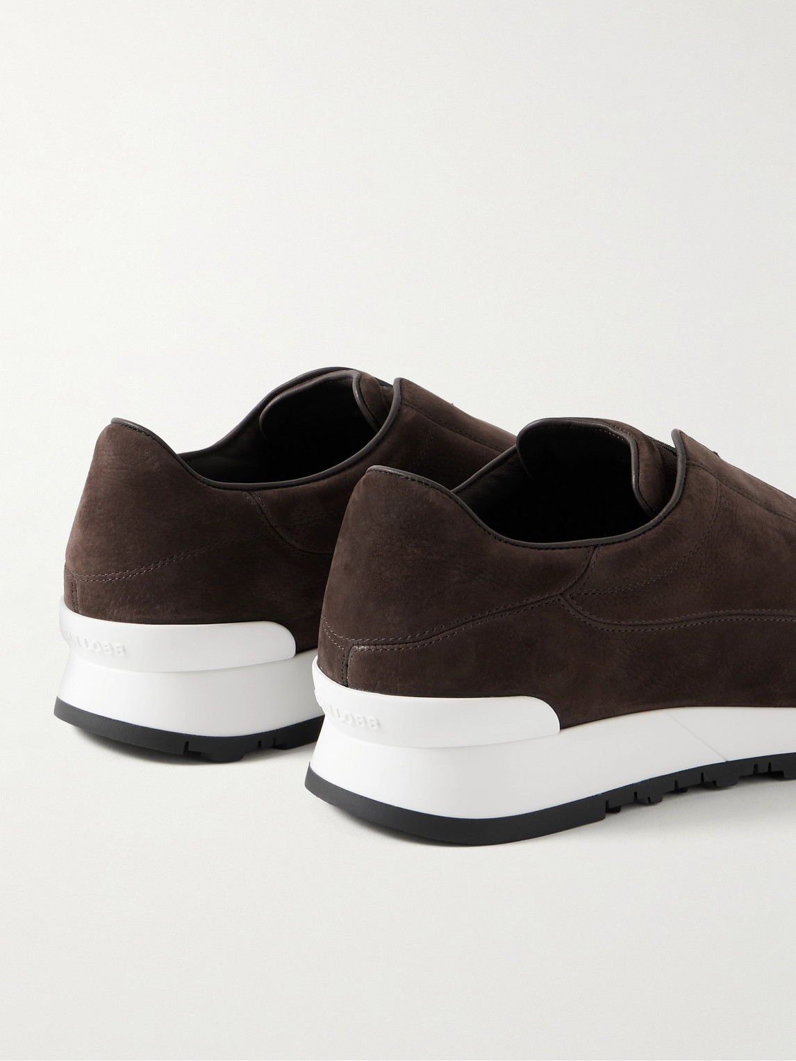 Shop John Lobb Lift Nubuck Slip-on Sneakers In Brown