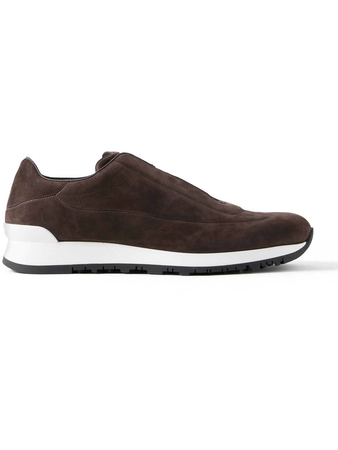 Shop John Lobb Lift Nubuck Slip-on Sneakers In Brown