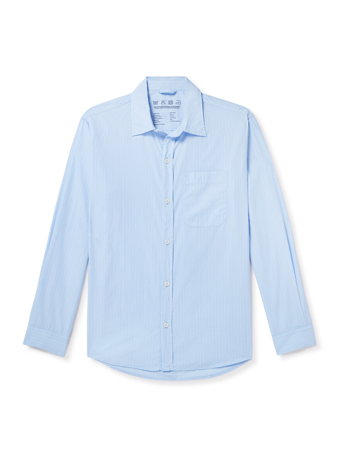Mfpen Distant Striped Cotton Shirt In Blue
