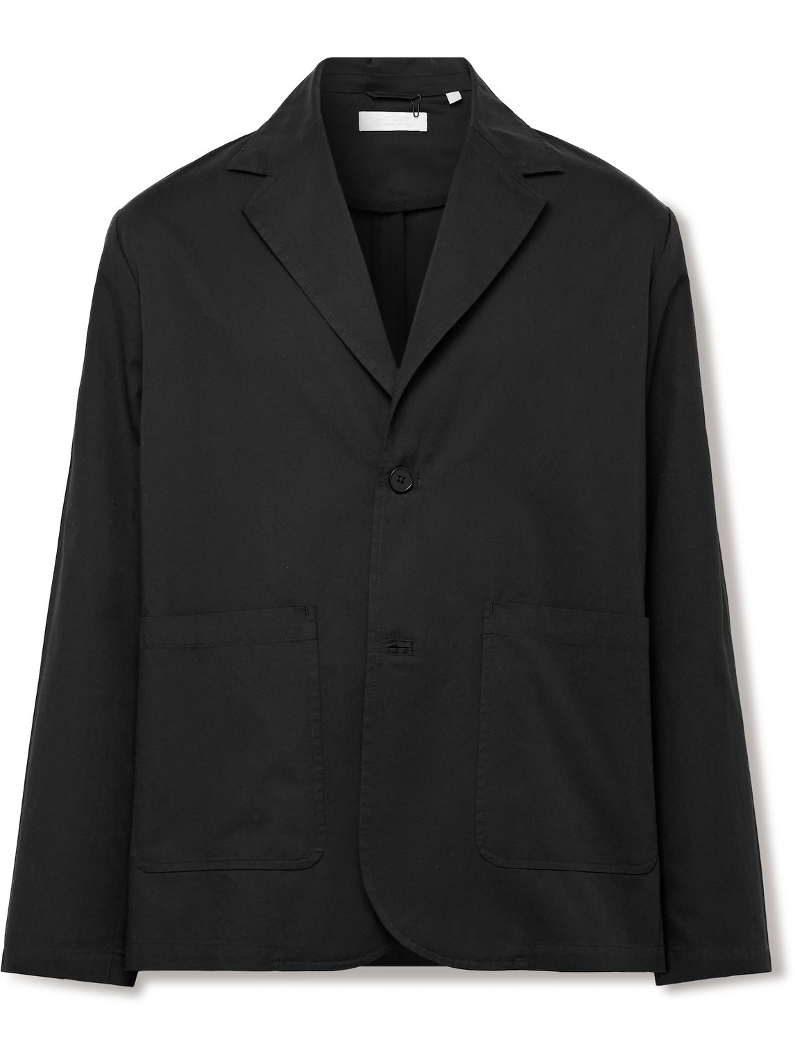Mfpen Setup Unstructured Upcycled Cotton-twill Blazer In Black
