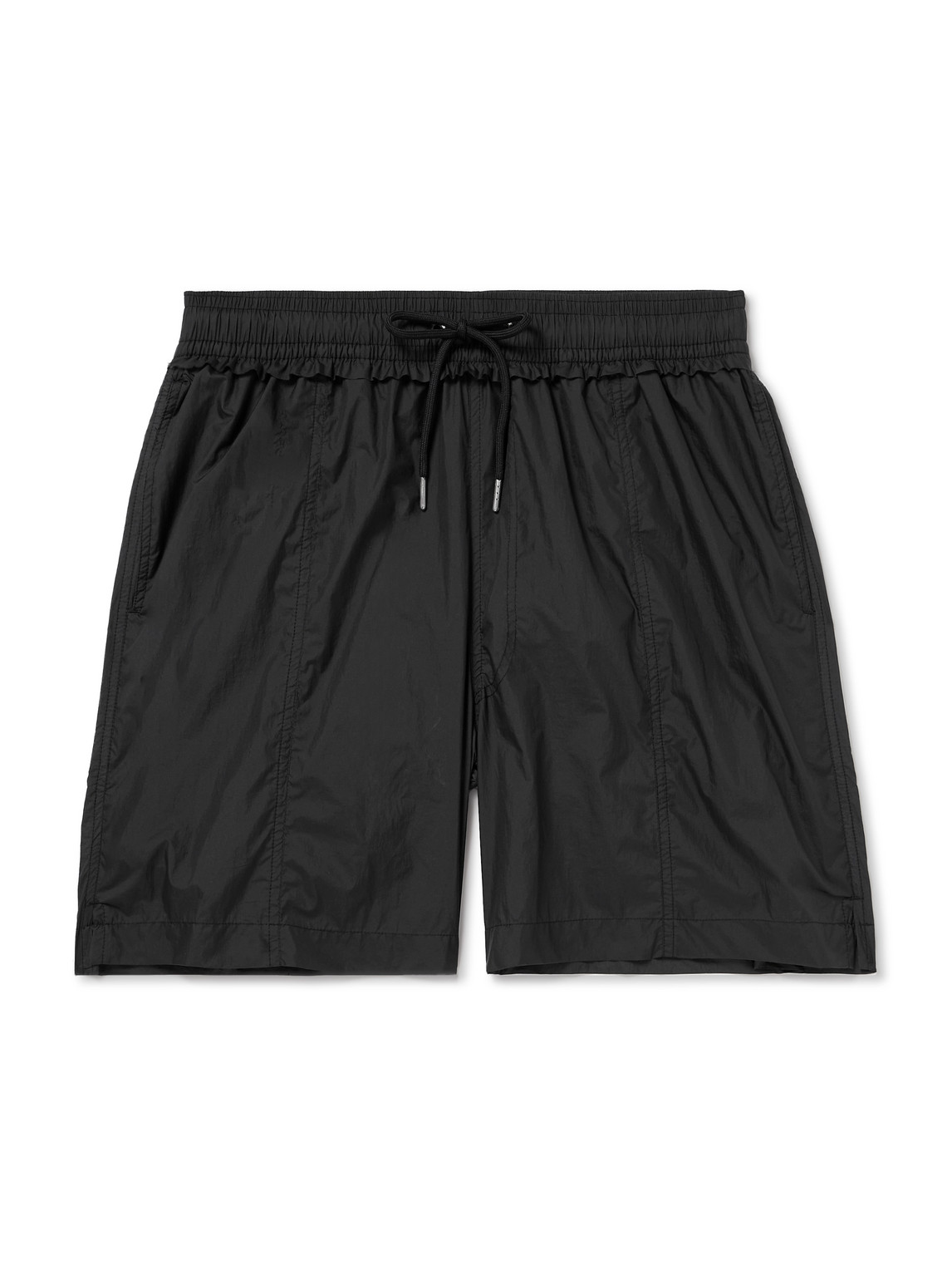 Shop Mfpen Motion Straight-leg Recycled-shell Drawstring Shorts In Black
