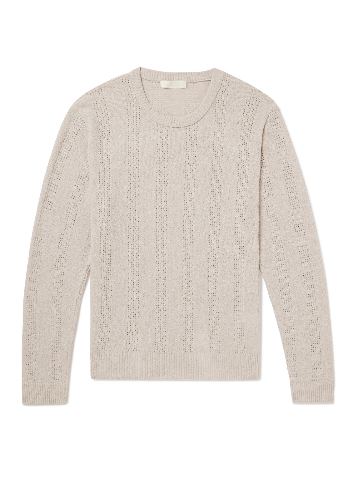 Mfpen Everyday Striped Organic Cotton-blend Bouclé Sweater In Neutrals