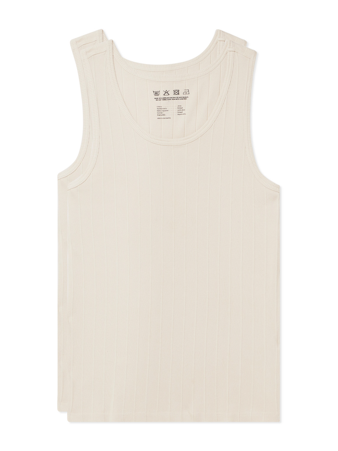 Mfpen Two-pack Ribbed Organic Cotton Tank Tops In White