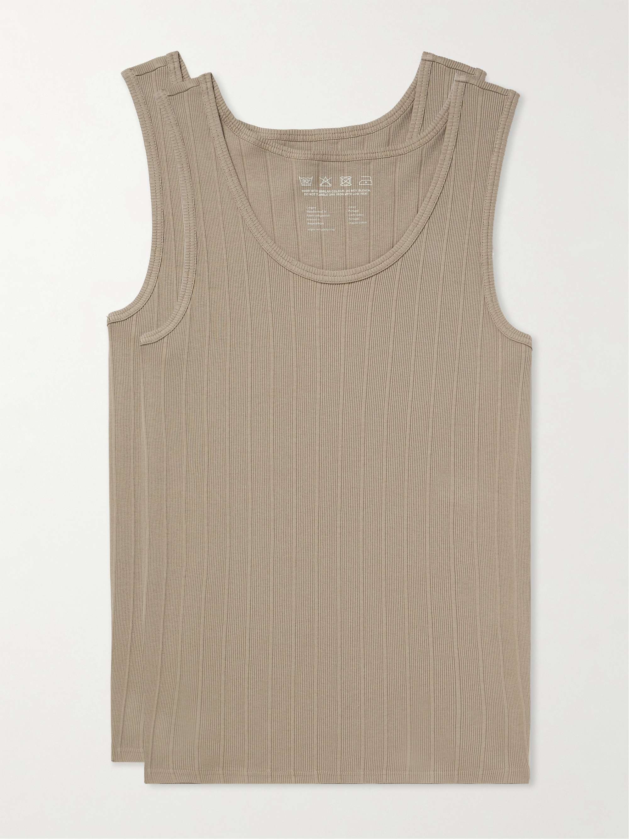 MFPEN Two-Pack Ribbed Organic Cotton Tank Tops for Men