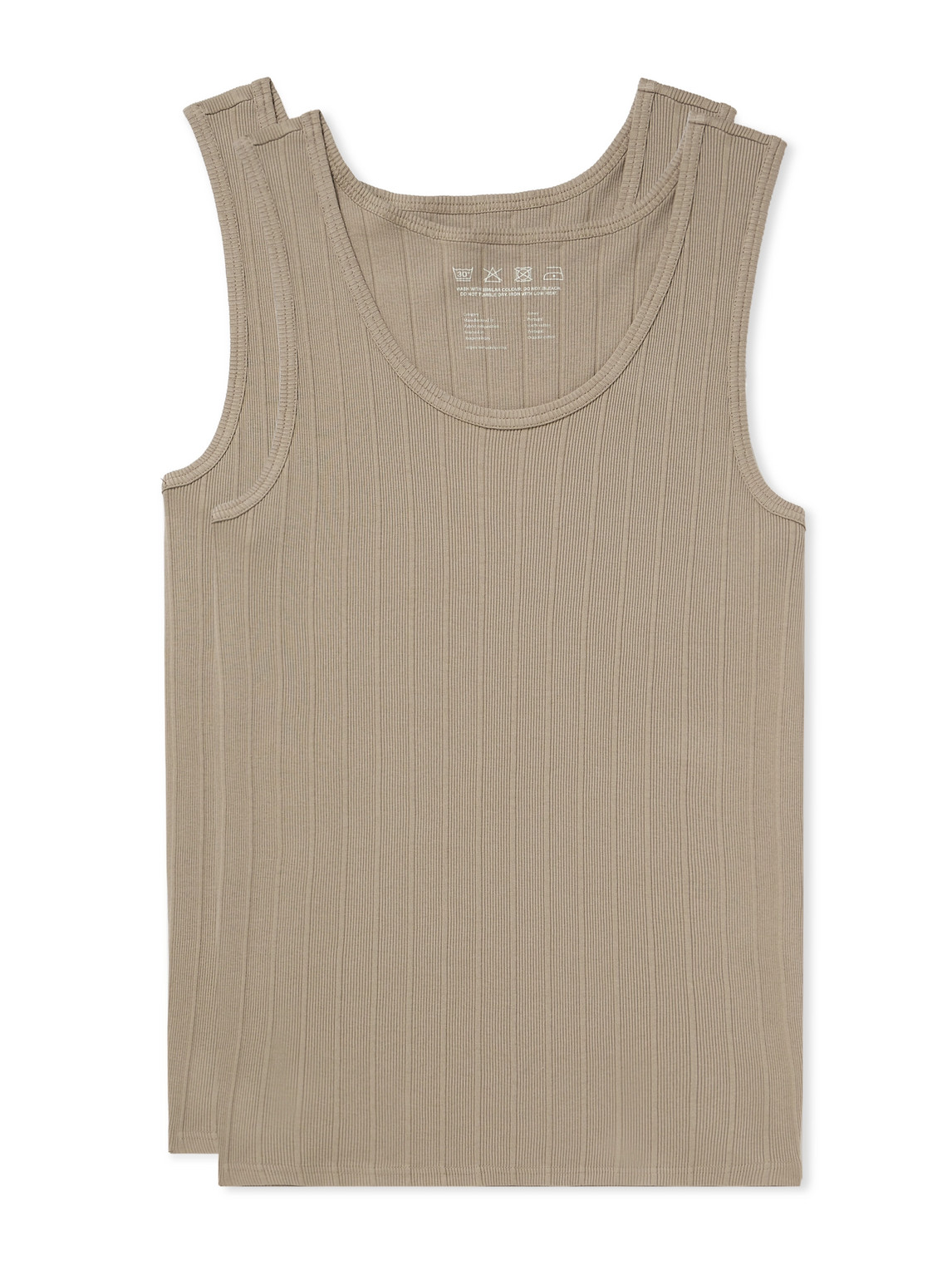 Mfpen Two-pack Ribbed Organic Cotton Tank Tops In Neutrals