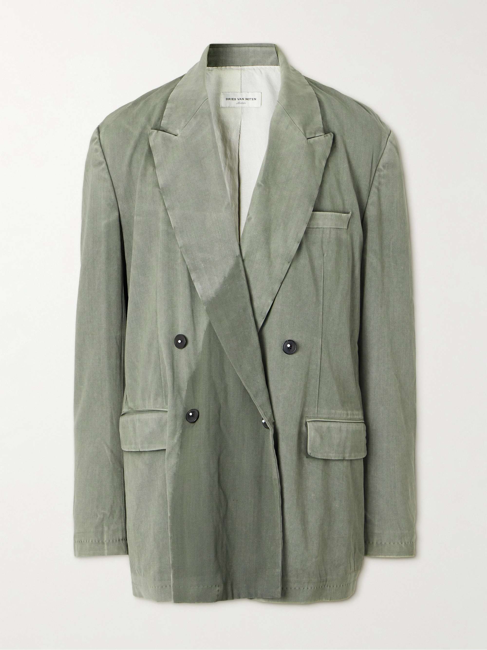 Oversized Double-Breasted Garment-Dyed Stretch-Wool Gabardine Blazer Oversized Double-Breasted Garment-Dyed Stretch-Wool Gabardine Blazer