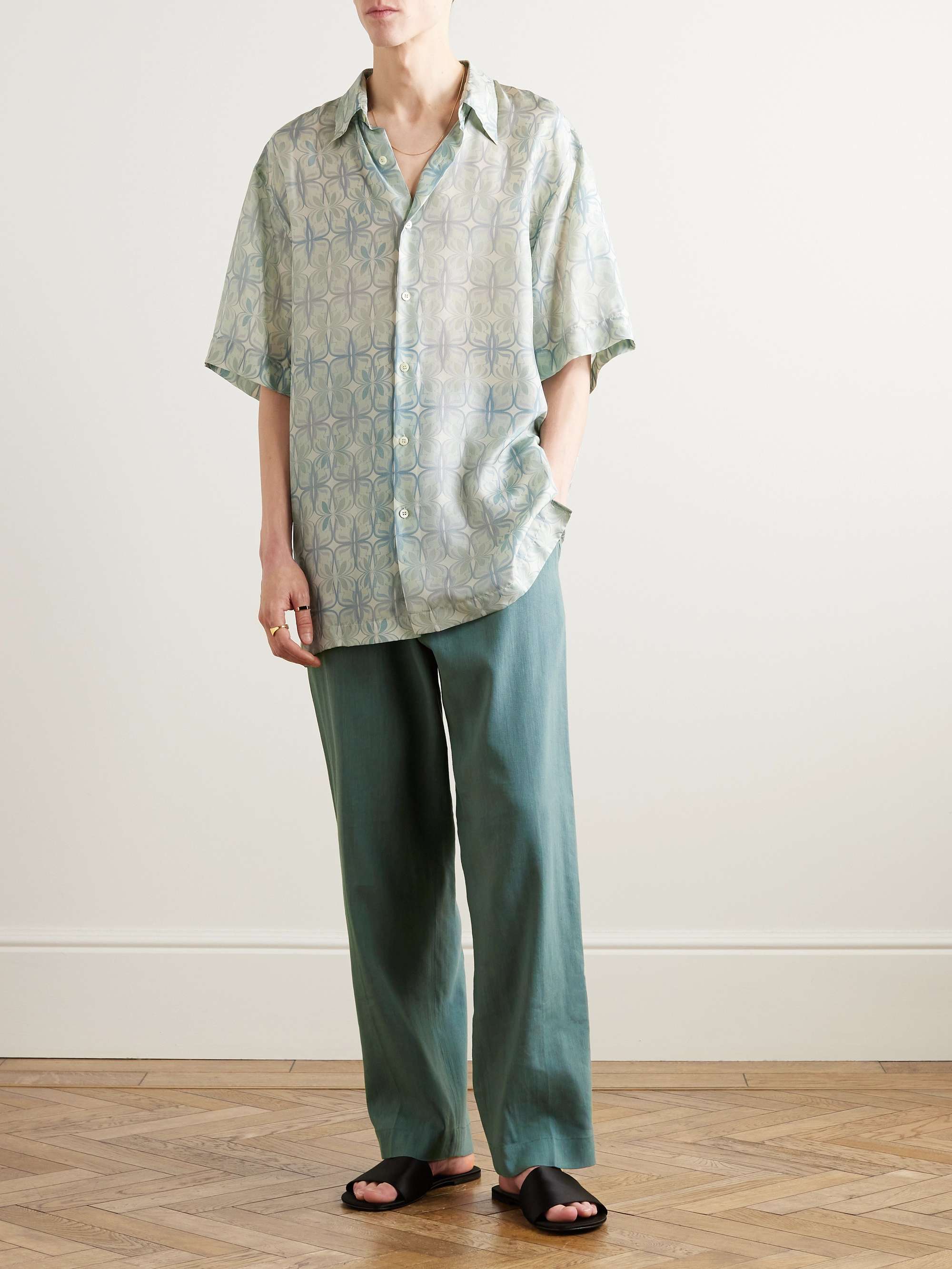 DRIES VAN NOTEN Cropped Wide-Leg Linen-Blend Trousers for Men | MR PORTER