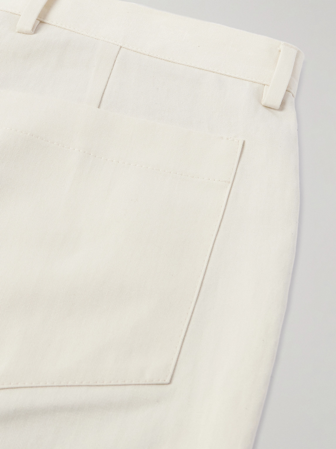 Shop Stòffa Straight-leg Cotton And Linen-blend Twill Trousers In Neutrals