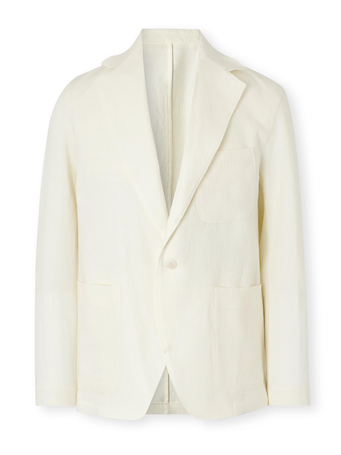 Stòffa Unstructured Washed-linen Blazer In Neutrals