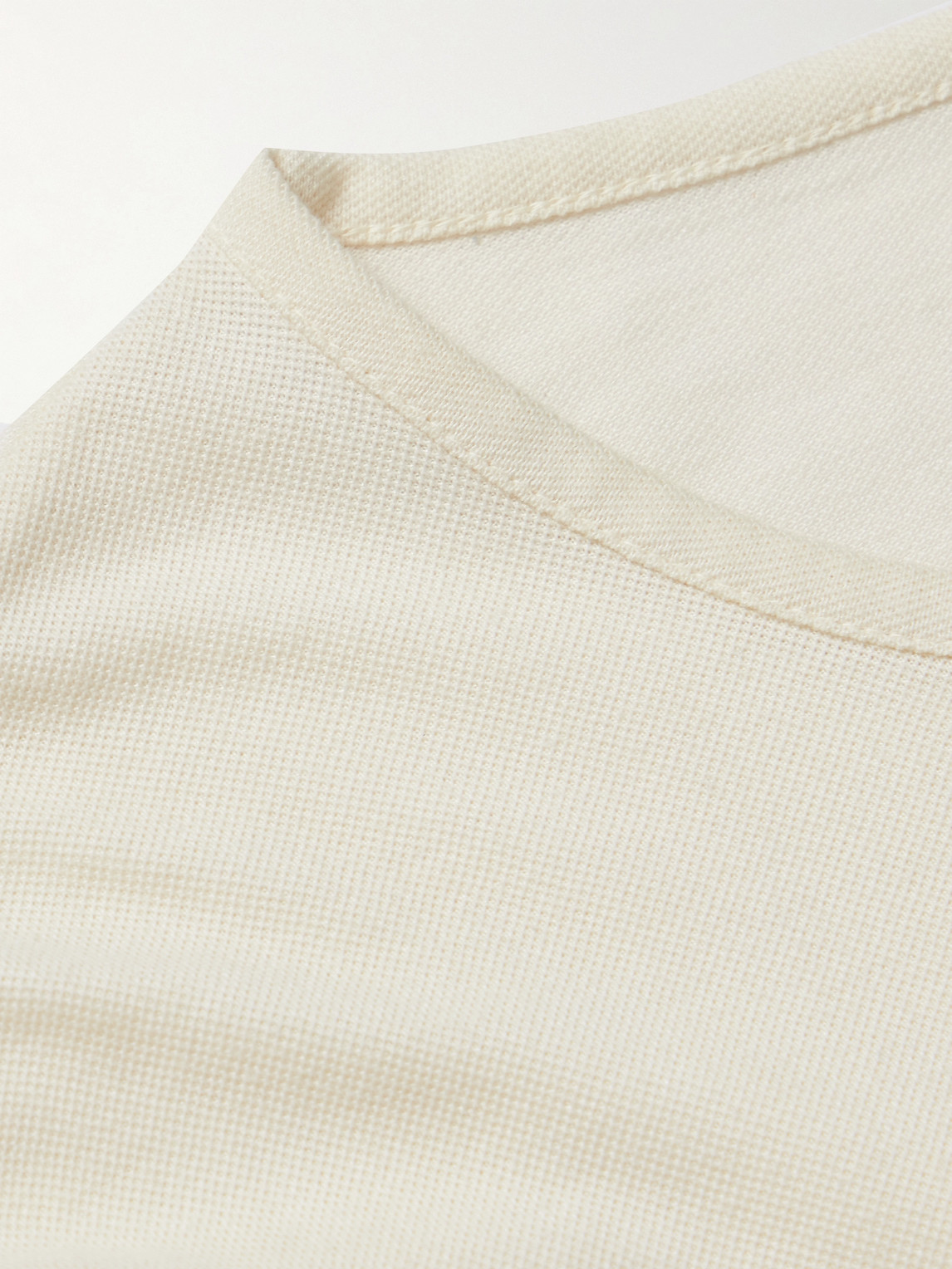 Shop Stòffa Cotton And Silk-blend Piqué T-shirt In Neutrals