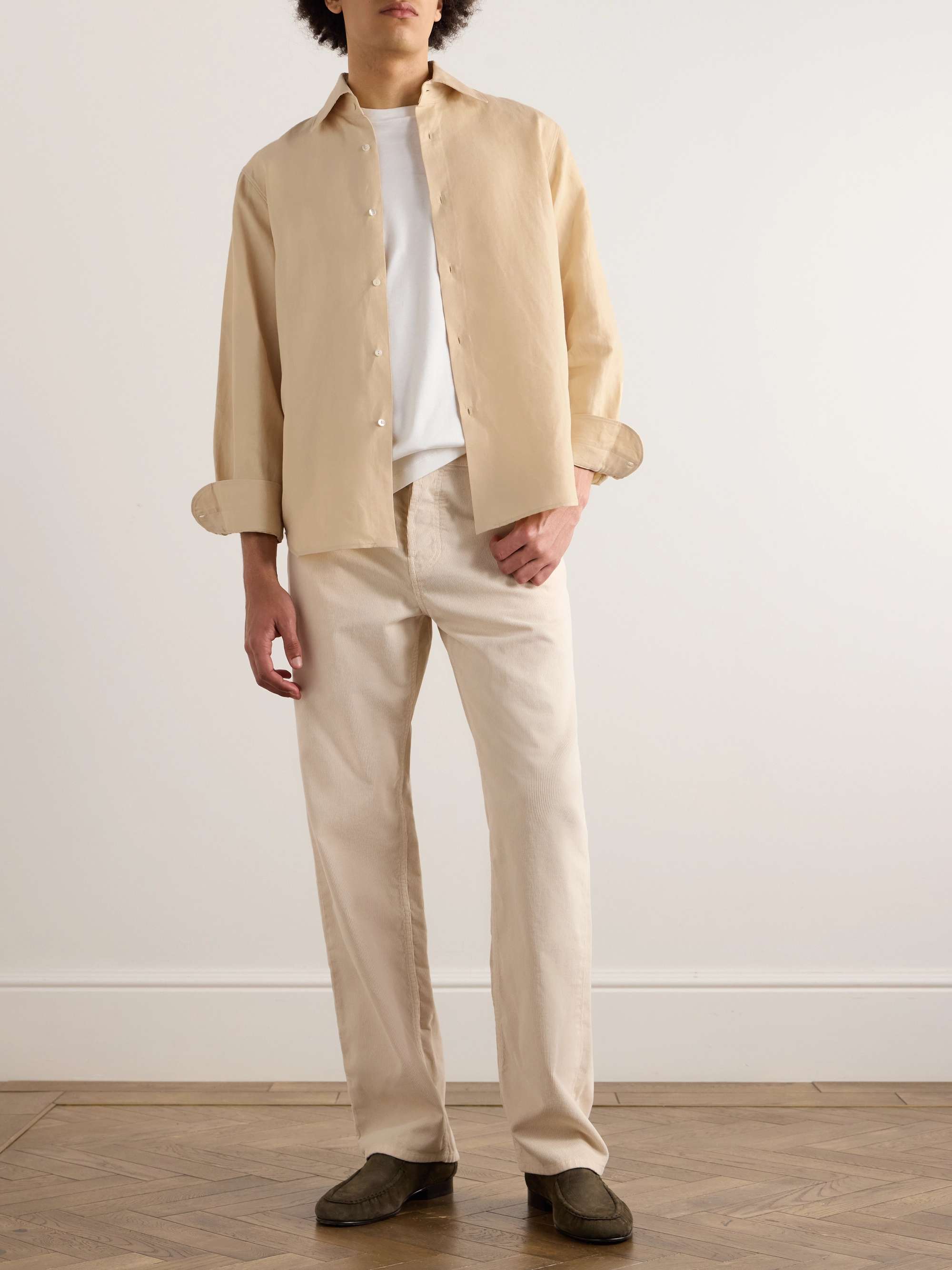 OUR LEGACY Borrowed Straight-Leg Pleated Woven Chinos for