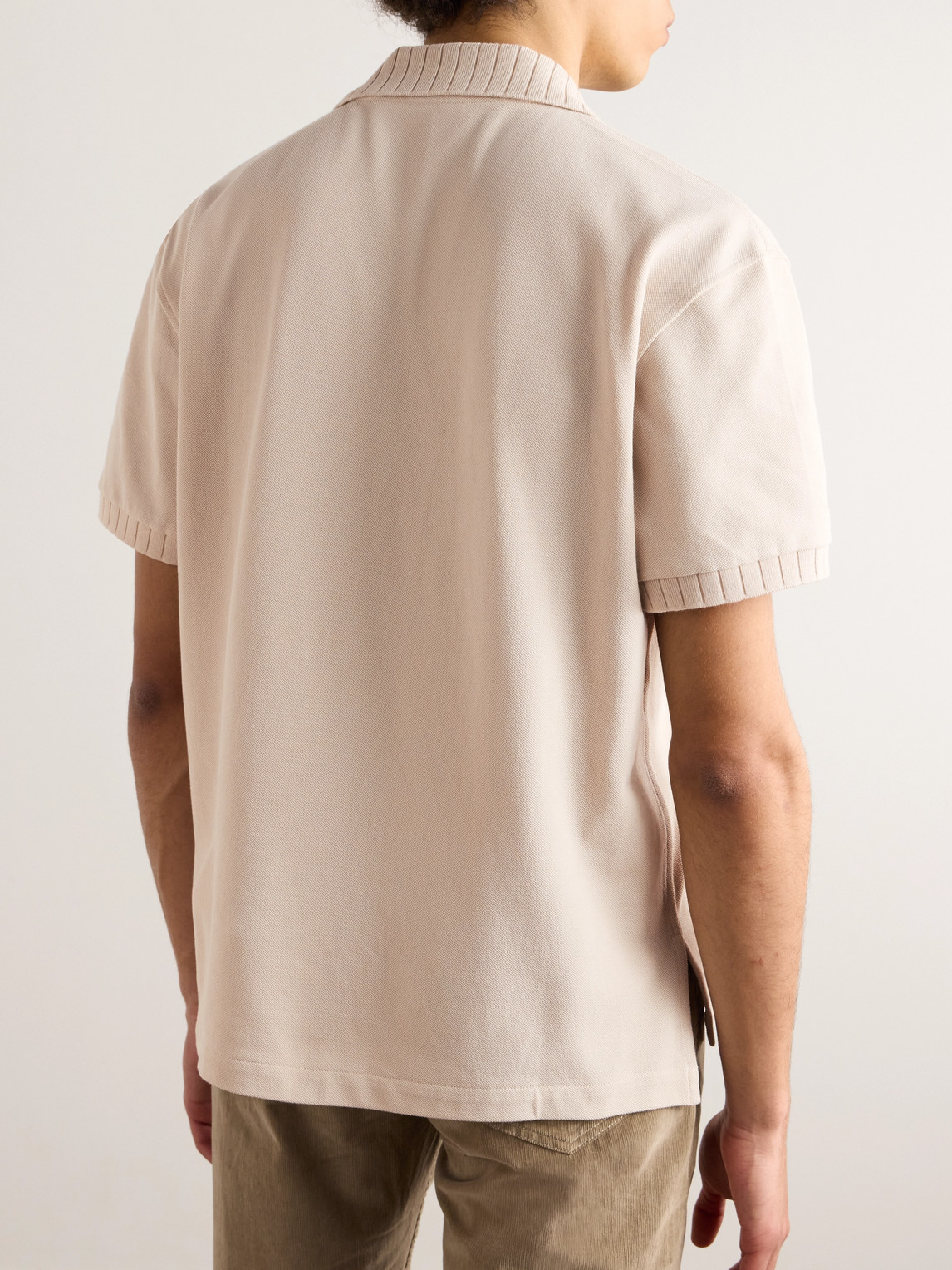 Shop Stòffa Cotton-piqué Polo Shirt In Neutrals