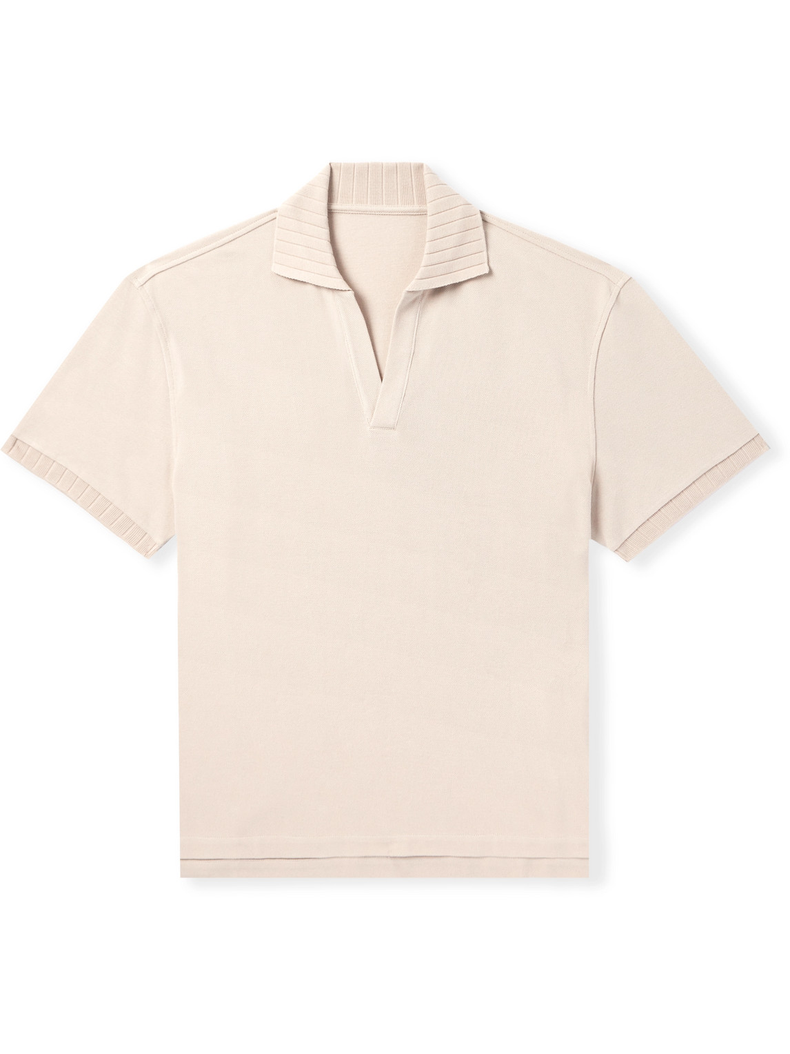 Stòffa Cotton-piquè Polo Shirt In Neutrals