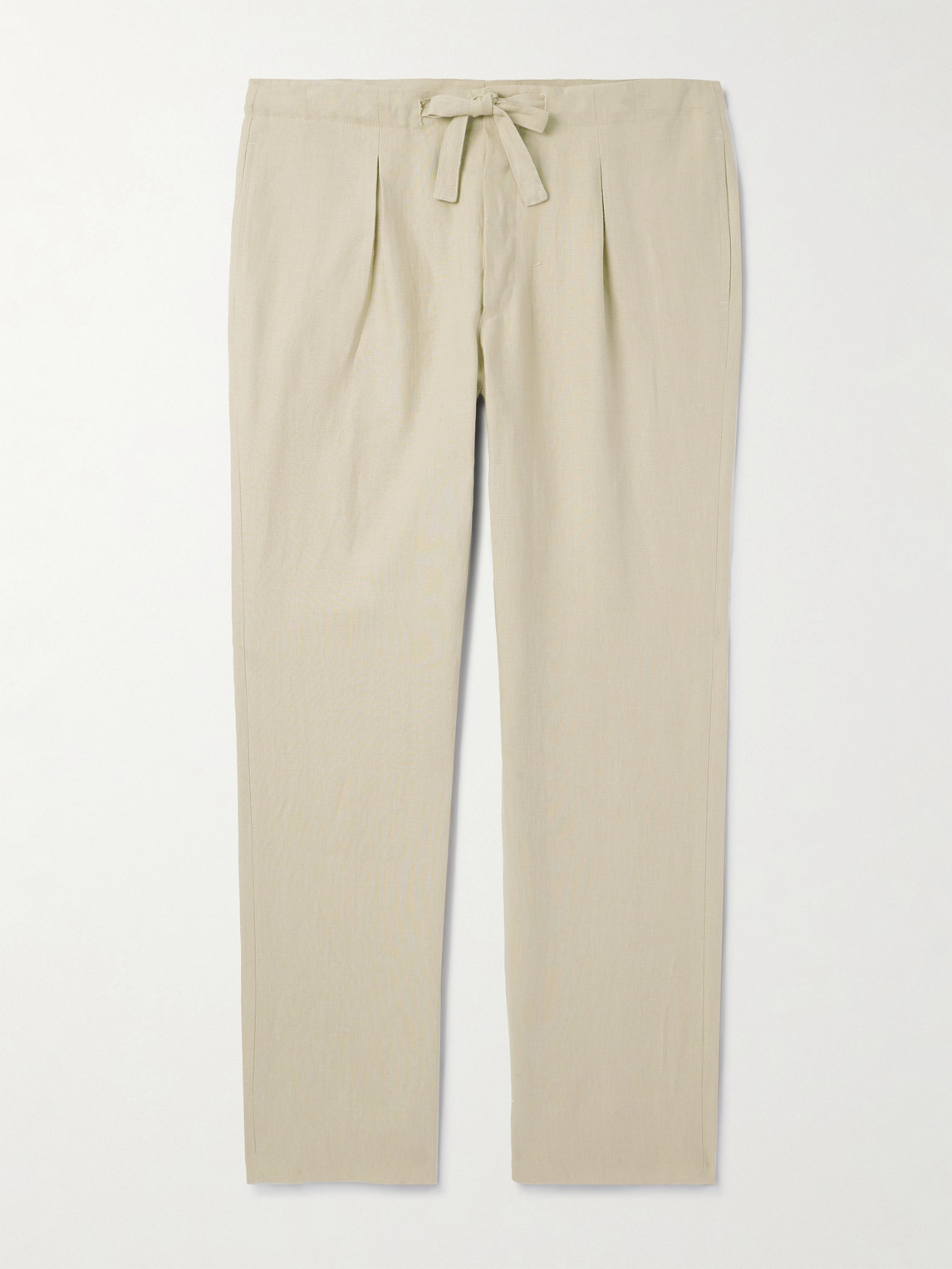 Stòffa Straight-Leg Linen-Twill Drawstring Trousers - Men