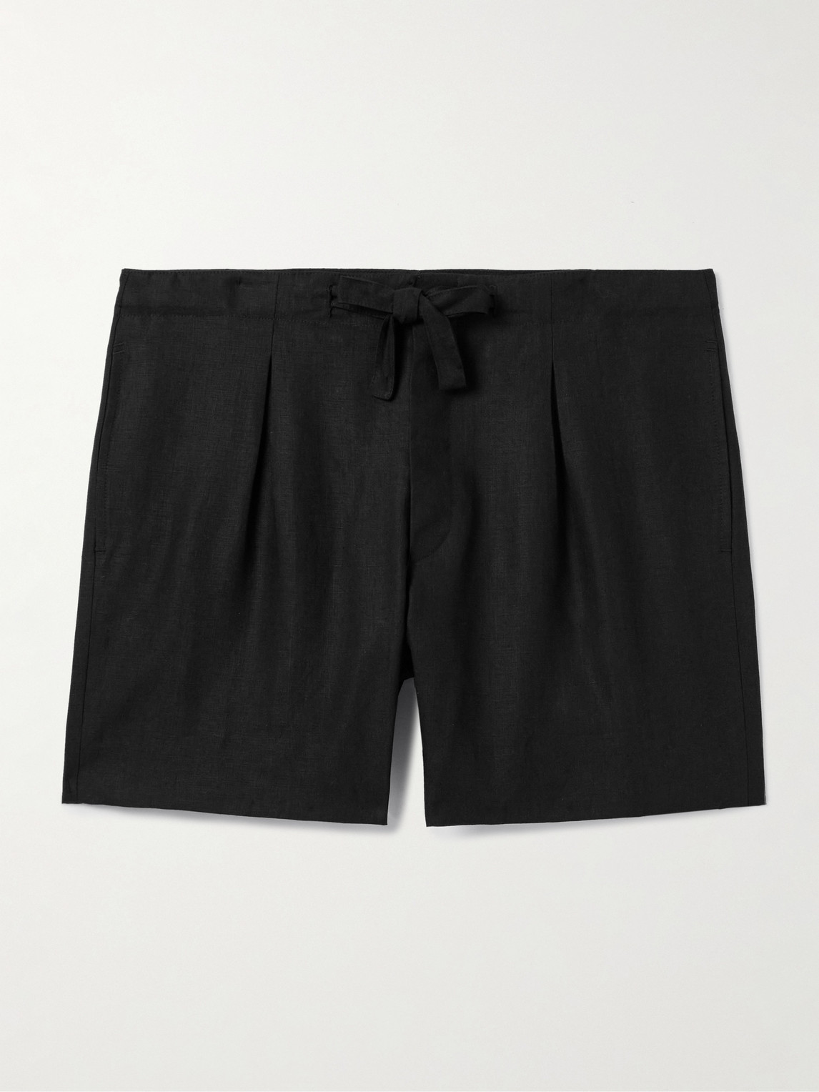 Stòffa Linen-twill Shorts In Black