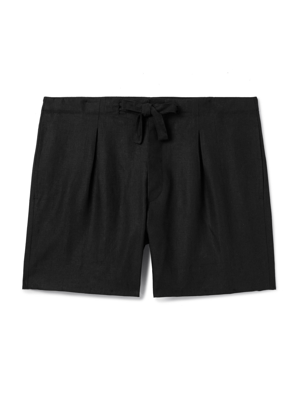 Stòffa Linen-twill Shorts In Black