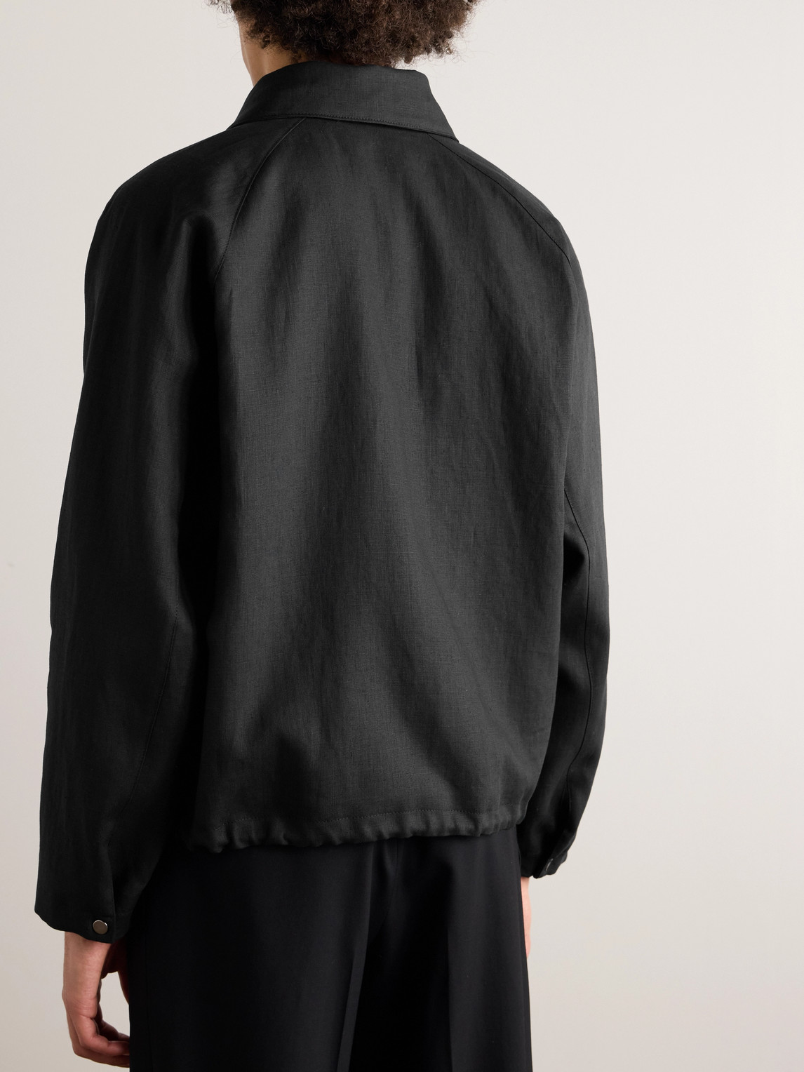 Shop Stòffa Linen Jacket In Black