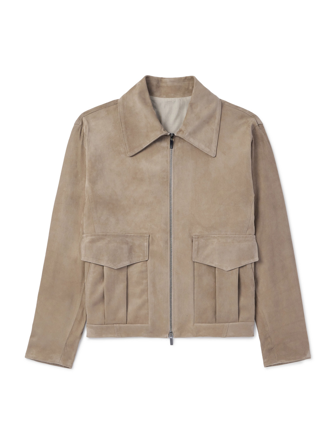 Stòffa Suede Bomber Jacket In Neutrals