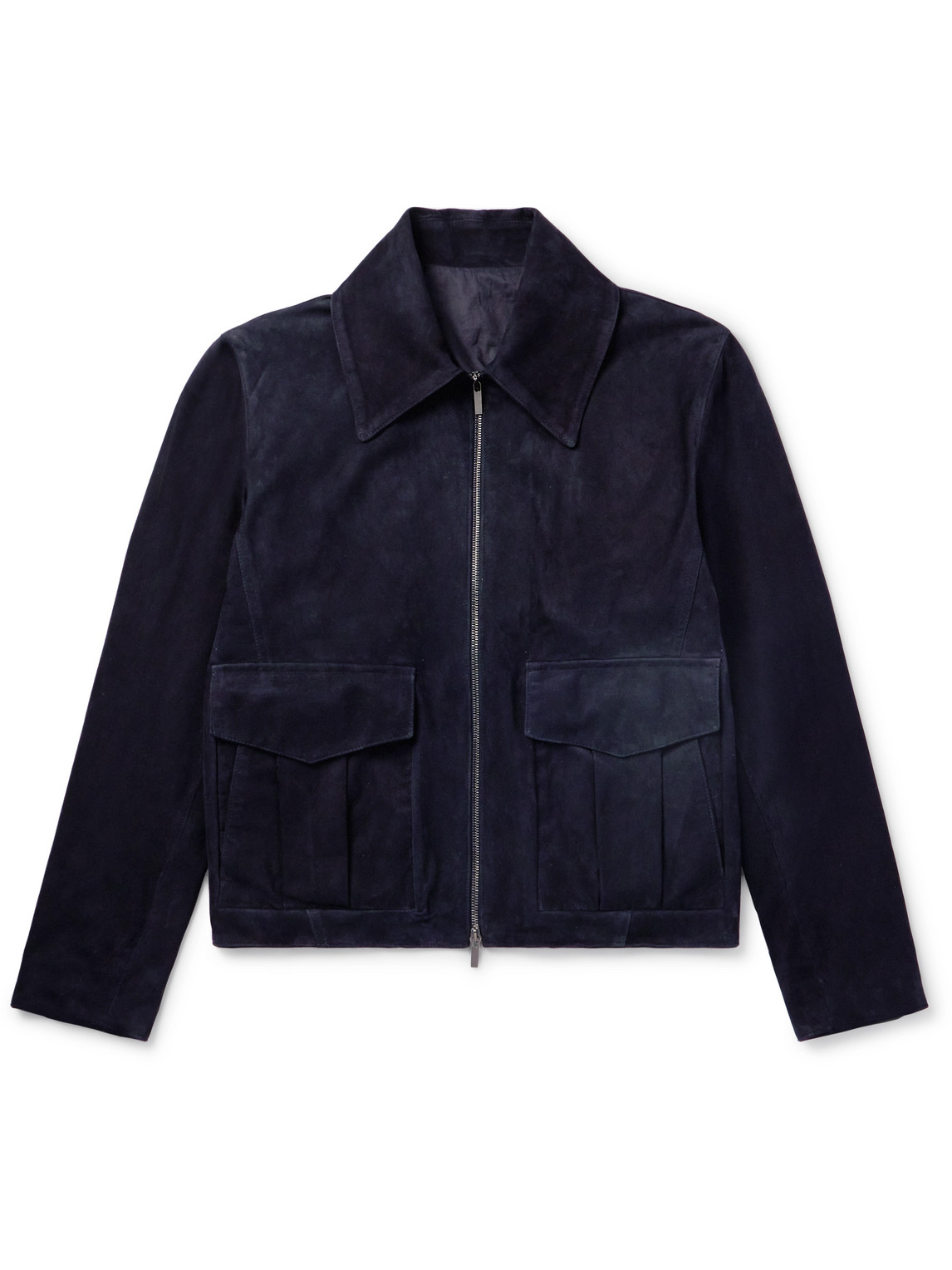 Stòffa Suede Jacket In Blue