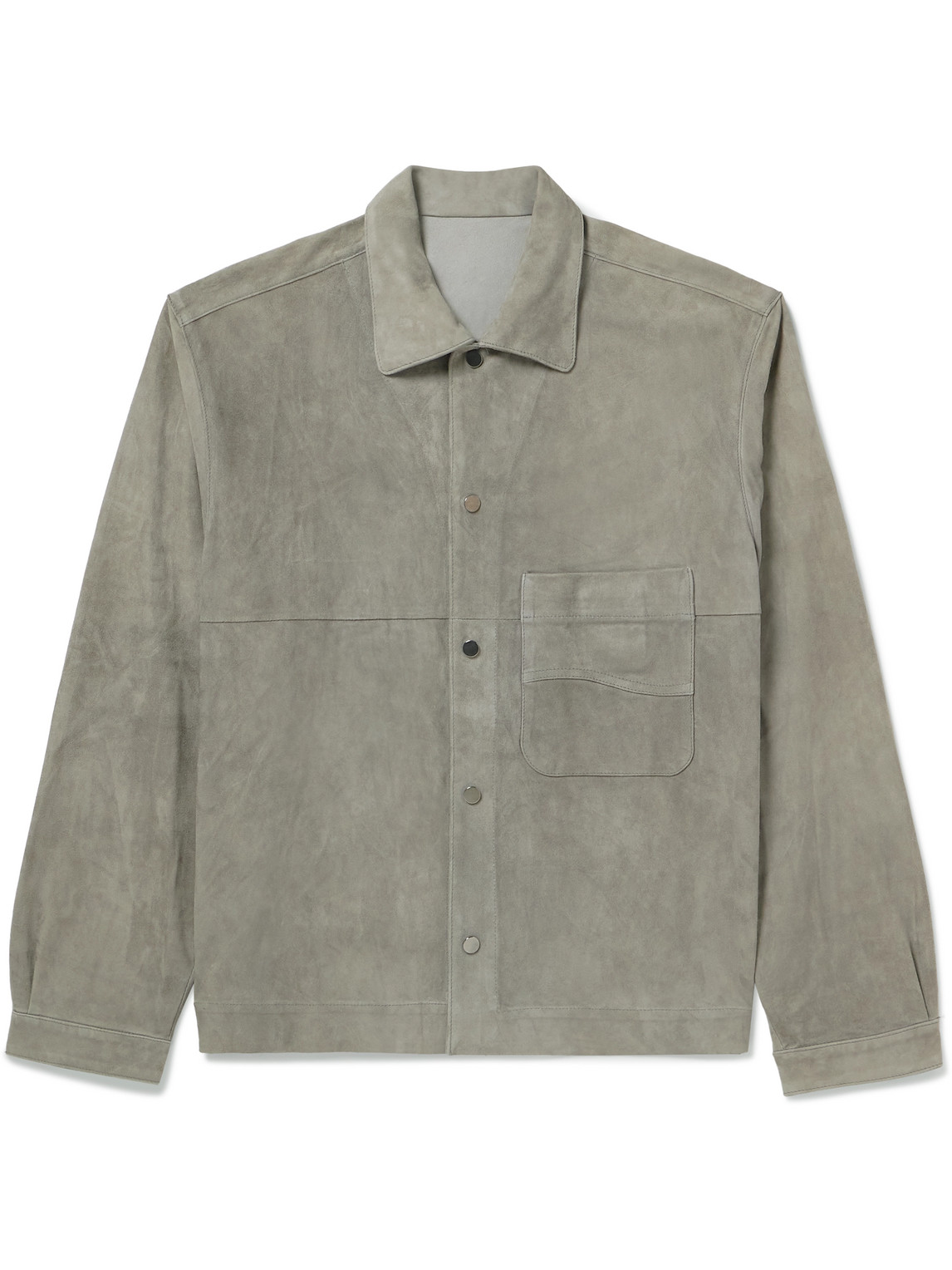 Stòffa Wave Suede Overshirt In Green