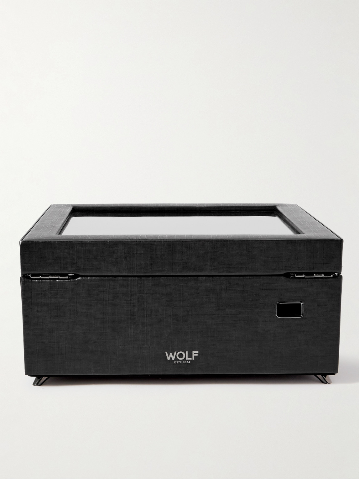  Wolf - Porter Cross-grain Vegan Leather Watch And Jewellery Box - Men - Black 