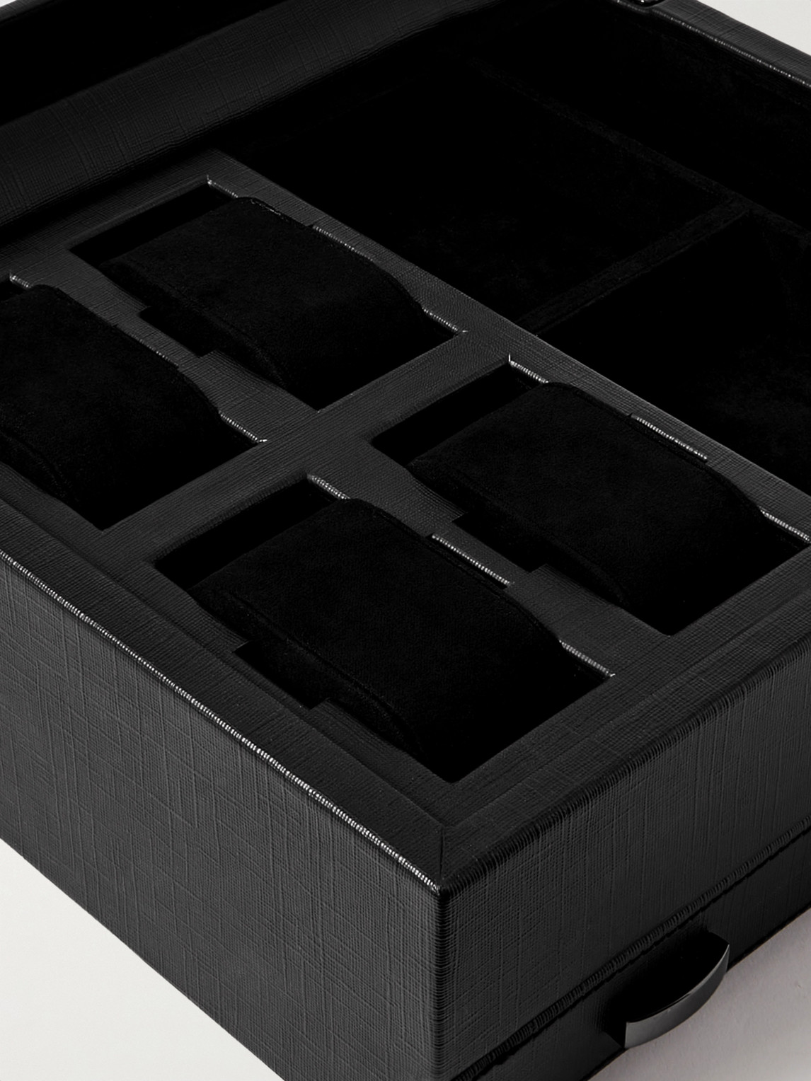  Wolf - Porter Cross-grain Vegan Leather Watch And Jewellery Box - Men - Black 