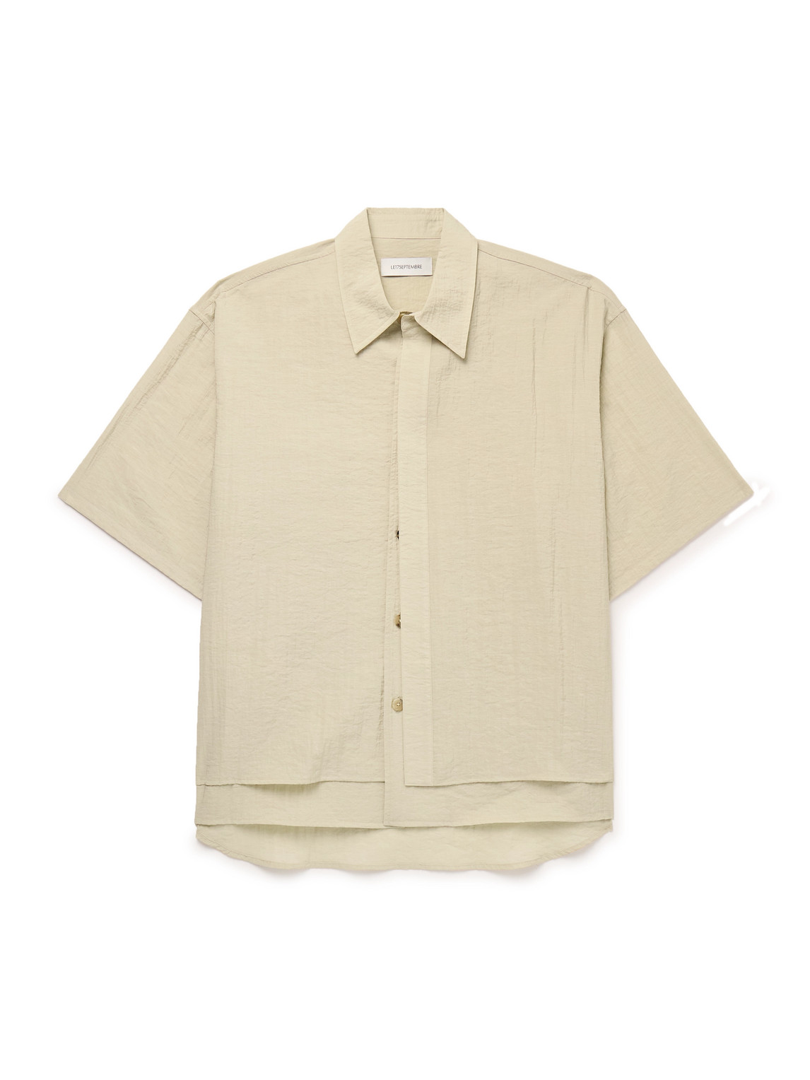 Le 17 Septembre Layered Crinkled-twill Shirt In Neutrals
