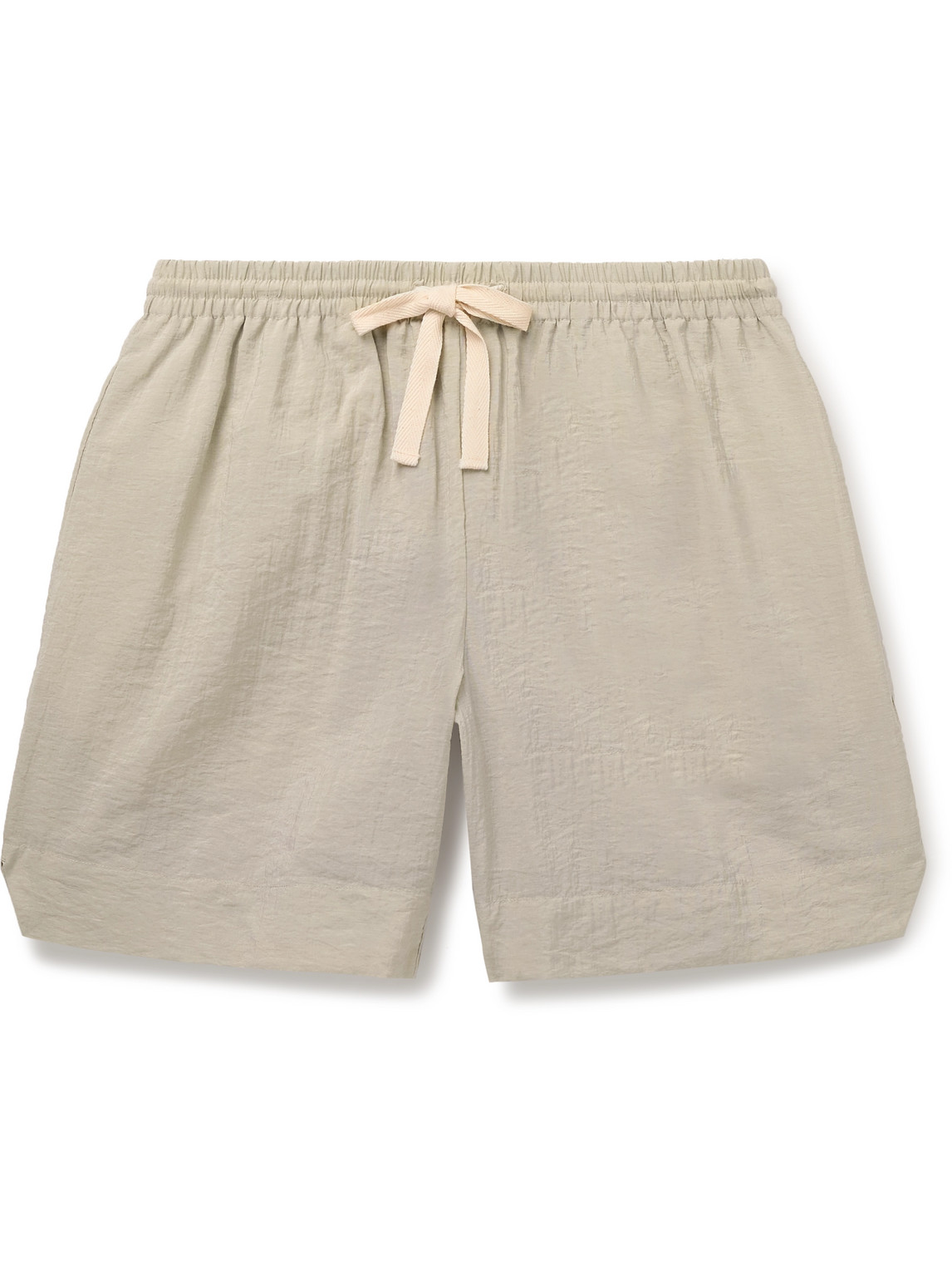 Le 17 Septembre Novis Wide-leg Crinkled-shell Drawstring Shorts In Neutrals