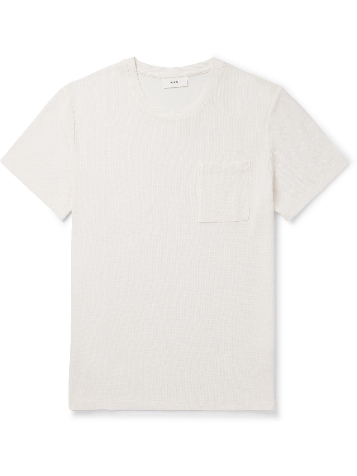 Nn07 Clive 3323 Waffle-knit Cotton And Tencel™ Modal-blend T-shirt In Neutrals