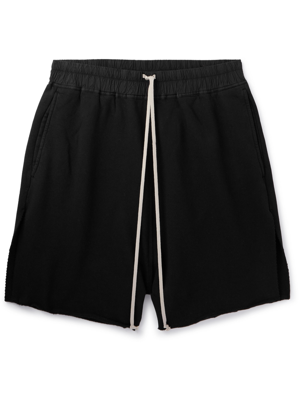 Shop Rick Owens Drkshdw Garment-dyed Cotton-jersey Drawstring Shorts In Black