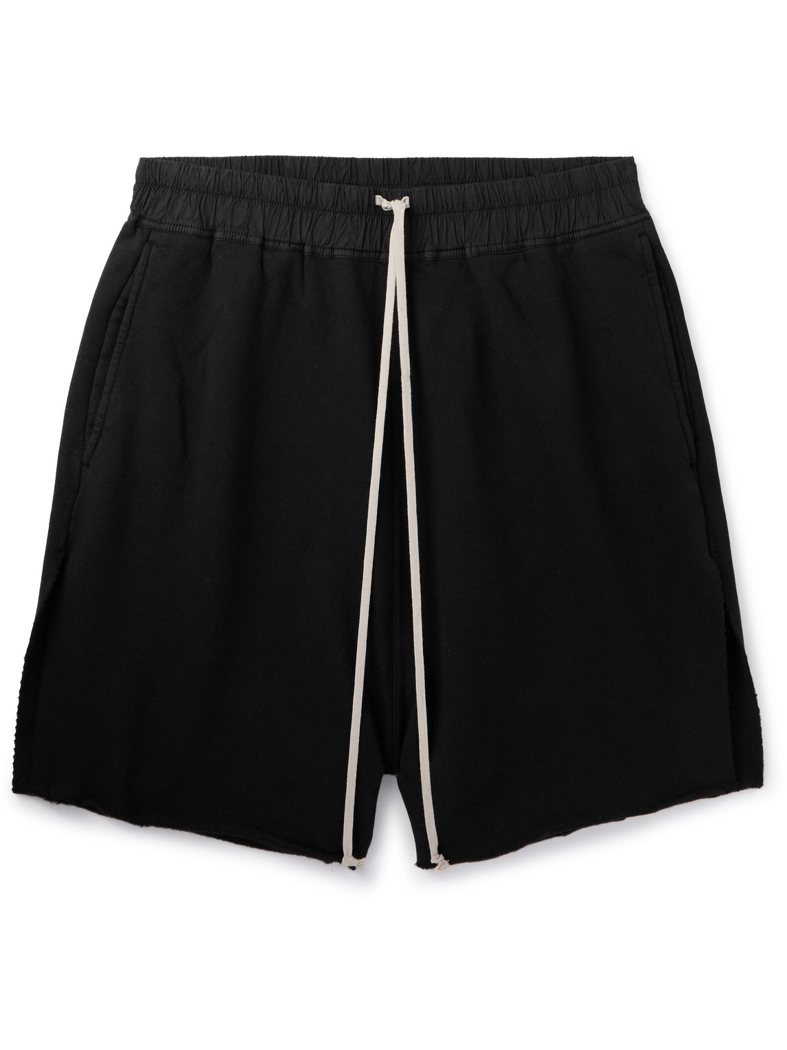 Rick Owens Drkshdw Jersey Trucker Cut-off Shorts In Black