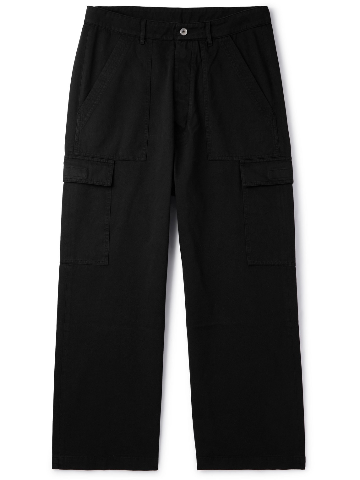 Rick Owens Drkshdw Washed Cotton-twill Cargo Trousers In Black