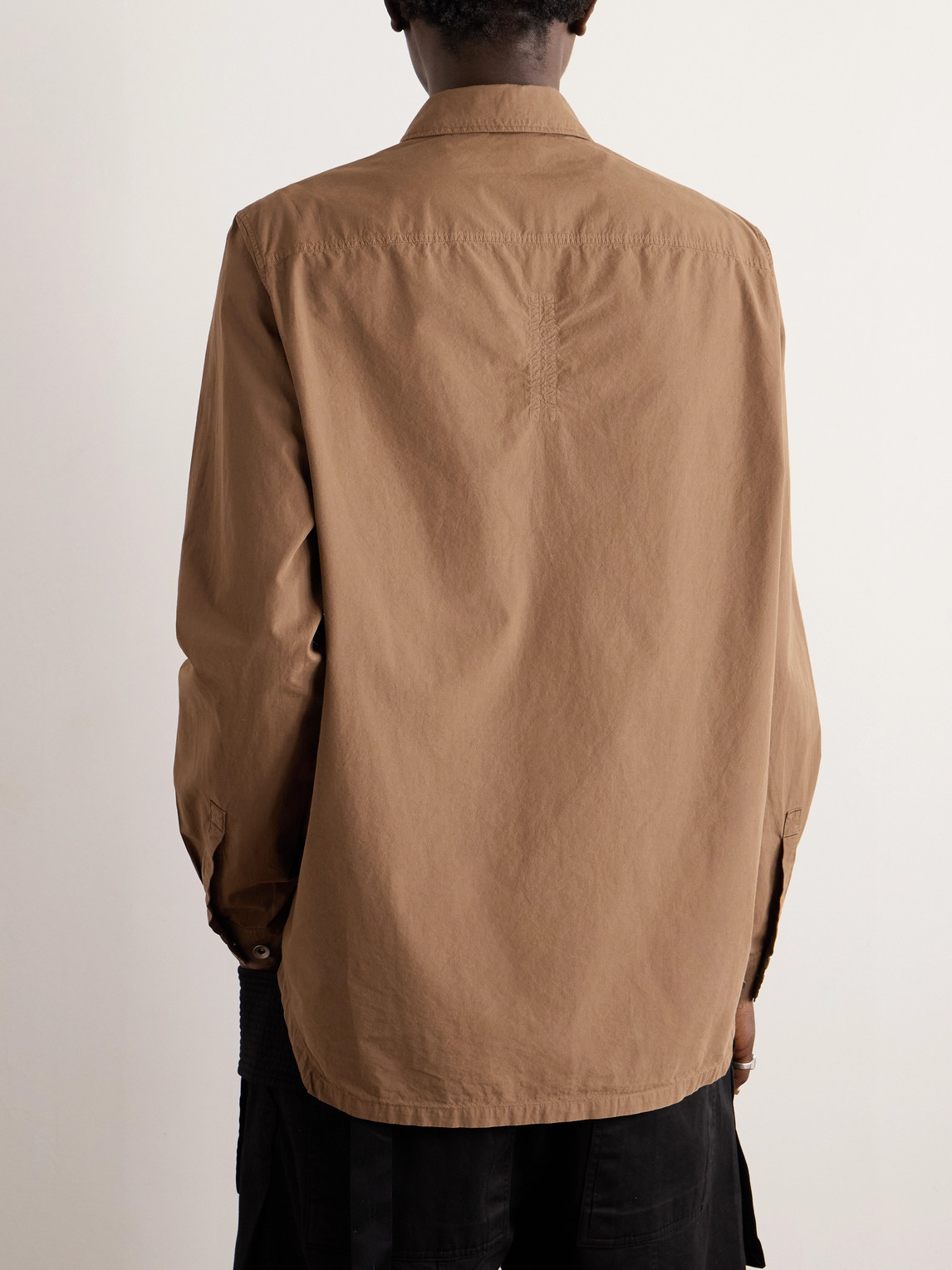 Shop Rick Owens Drkshdw Cotton-poplin Overshirt In Brown