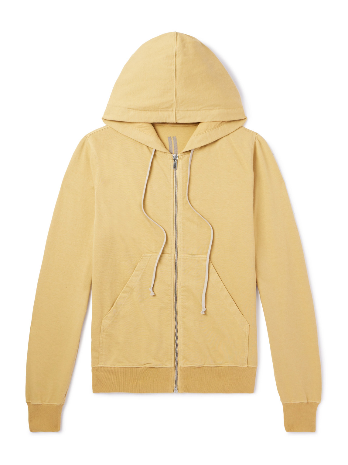 Rick Owens Drkshdw Jason Cotton-jersey Zip-up Hoodie In Yellow