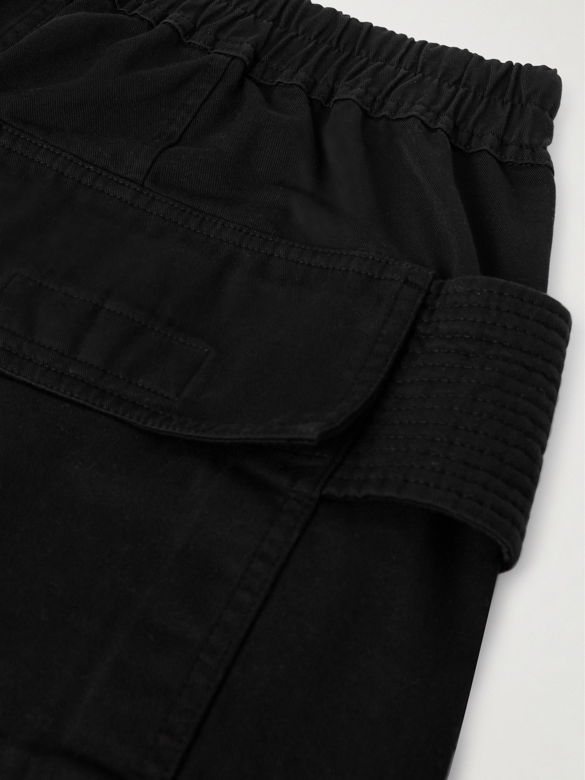 Shop Rick Owens Drkshdw Creatch Wide-leg Cotton-twill Drawstring Cargo Trousers In Black