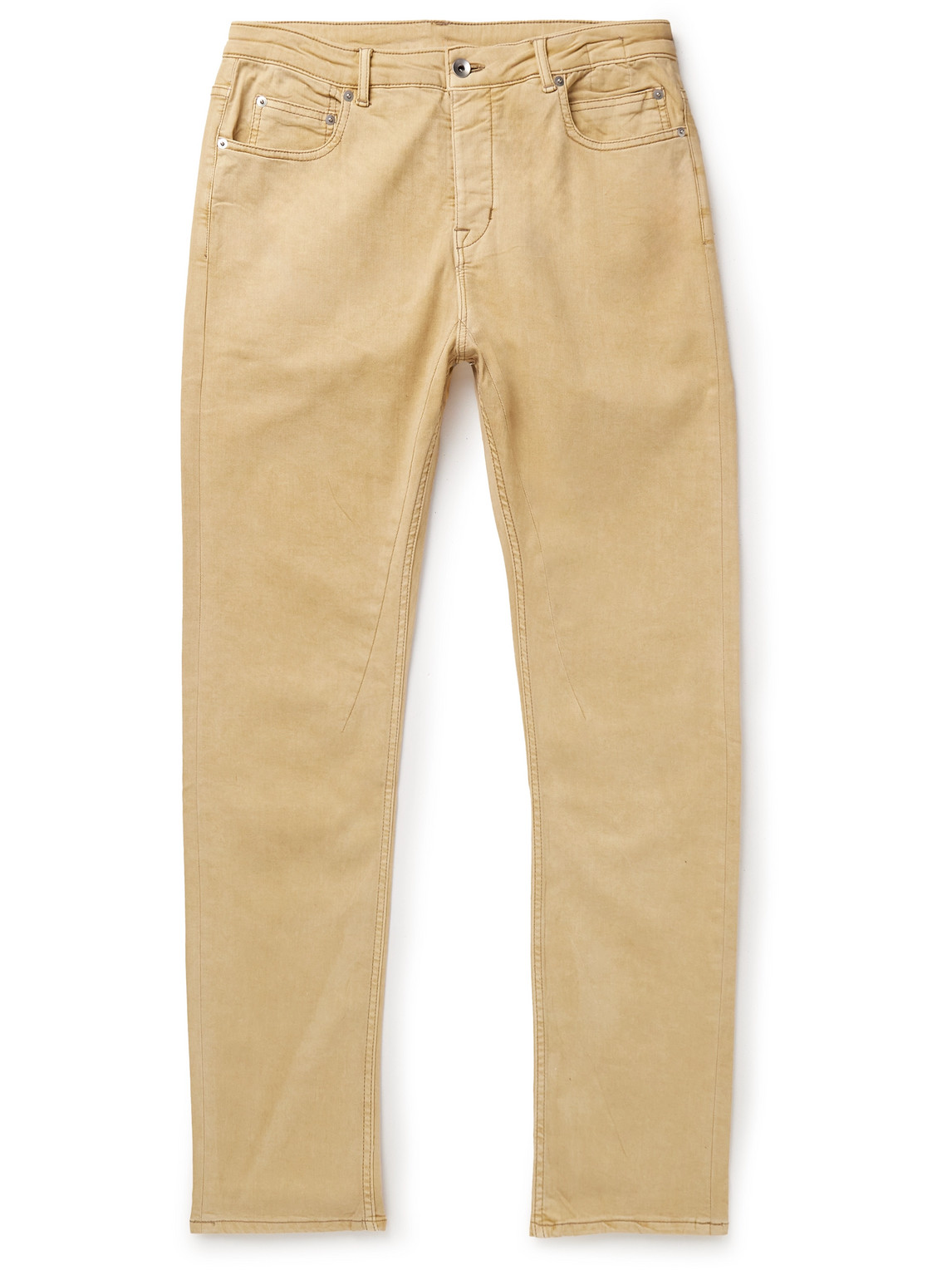 Rick Owens Drkshdw Skinny-fit Coated Stretch Jeans In Yellow