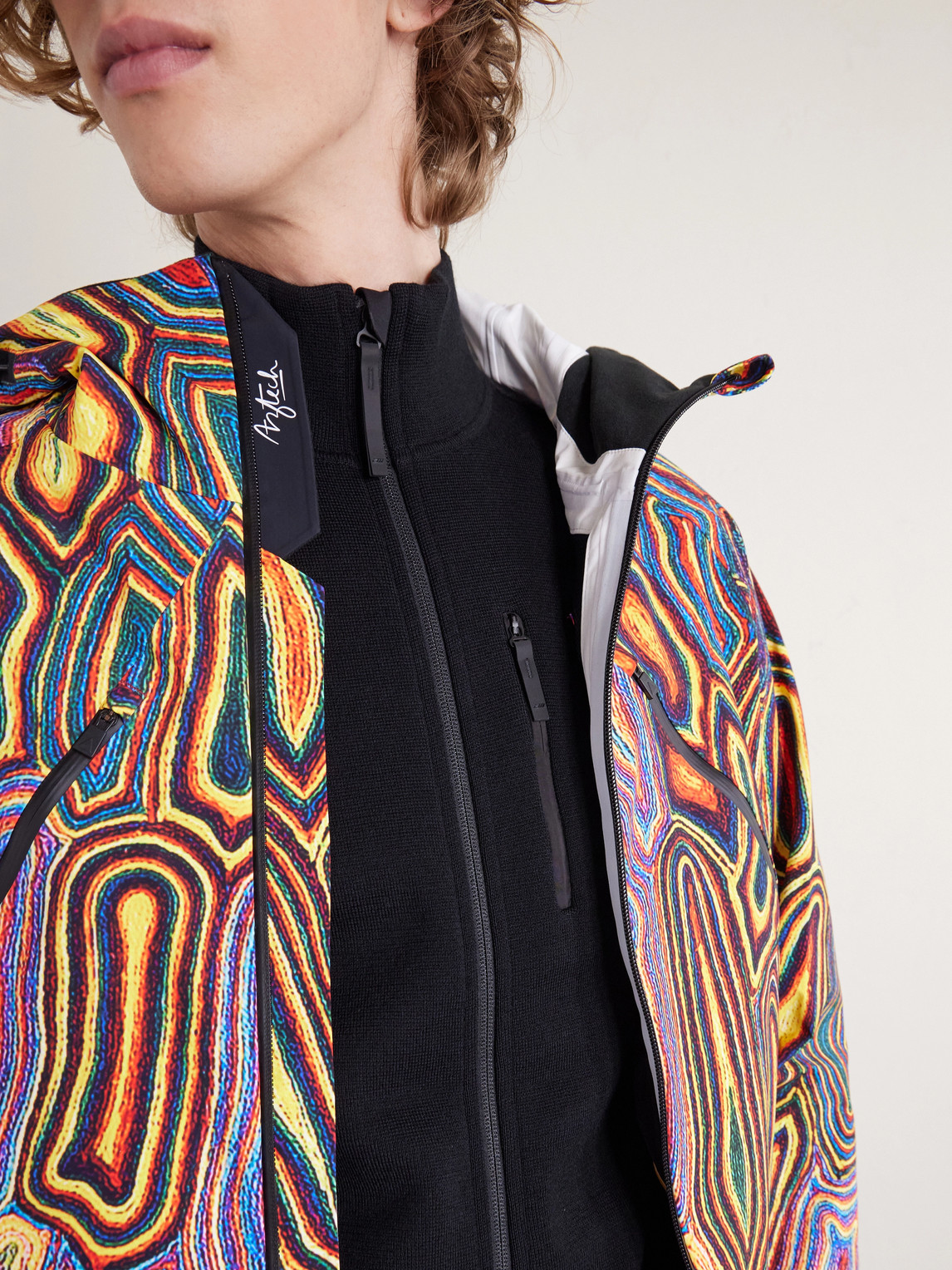 Aztech Mountain Matterhorn Shell-panelled Wool Ski Mid-layer In Black