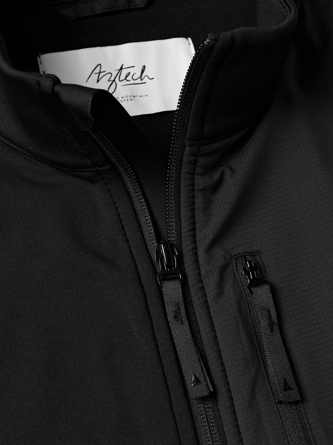 Aztech Mountain - Slim-fit Panelled Stretch-jersey And Ripstop Zip-up Ski Base Layer - Men - Black - Xxl 