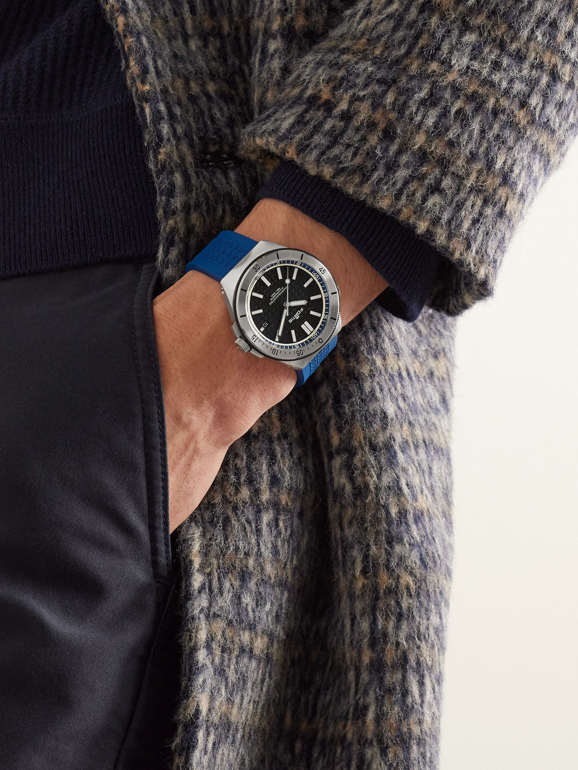 FORTIS Marinemaster M-44 44mm Recycled Stainless Steel and 18  