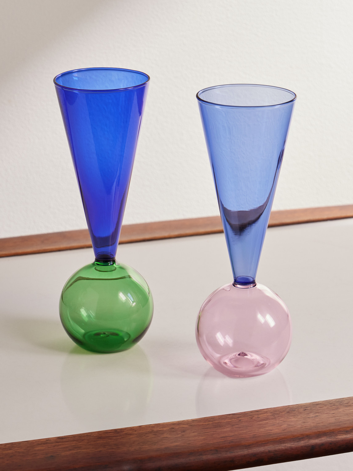 L'atelier Du Vin Bubbles Celebration Set Of Two Champagne Glasses In Blue