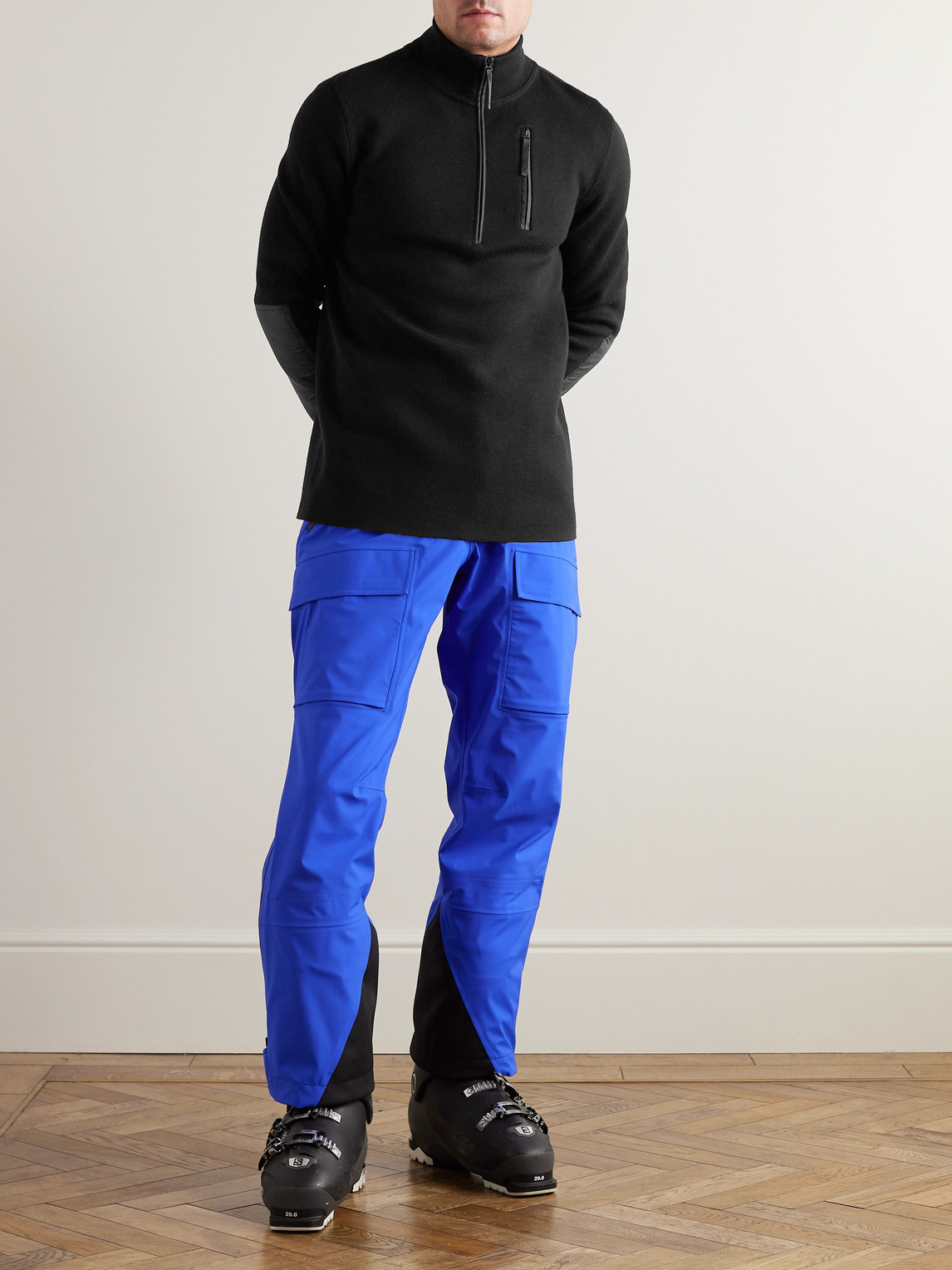 Matterhorn Shell-Trimmed Wool Half-Zip Ski Mid-Layer — 2