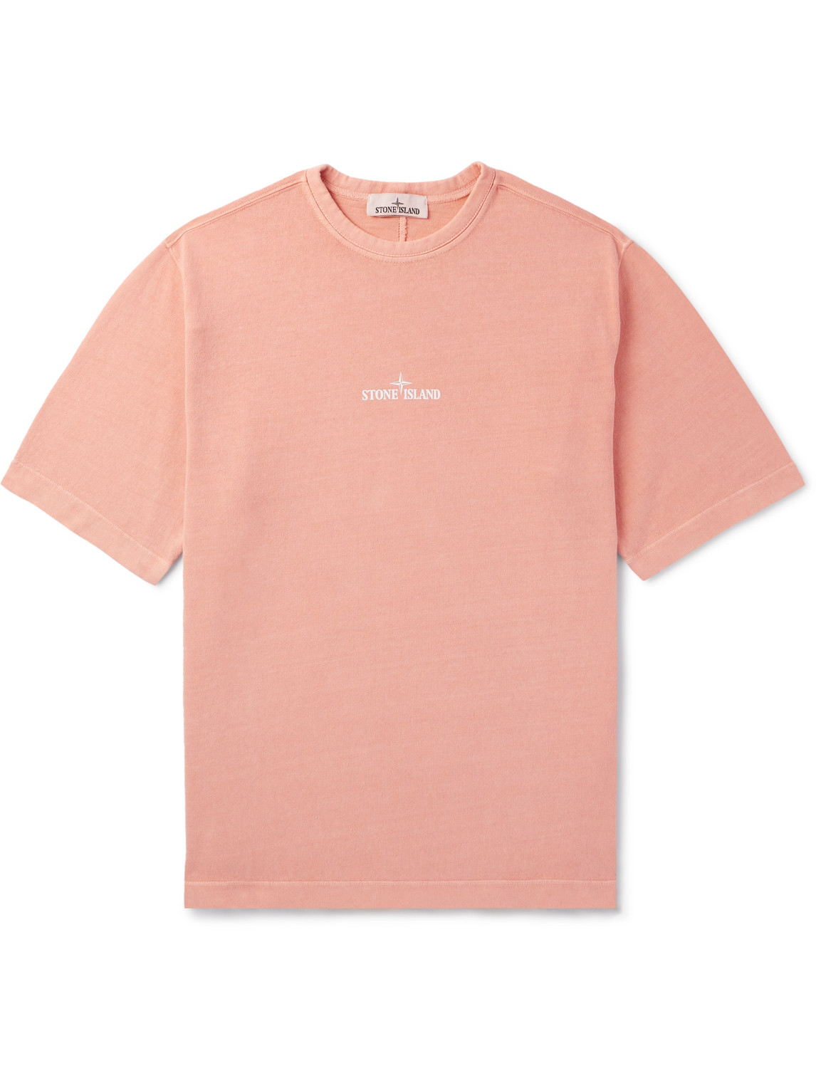Stone Island Logo-print Cotton-jersey T-shirt In Orange